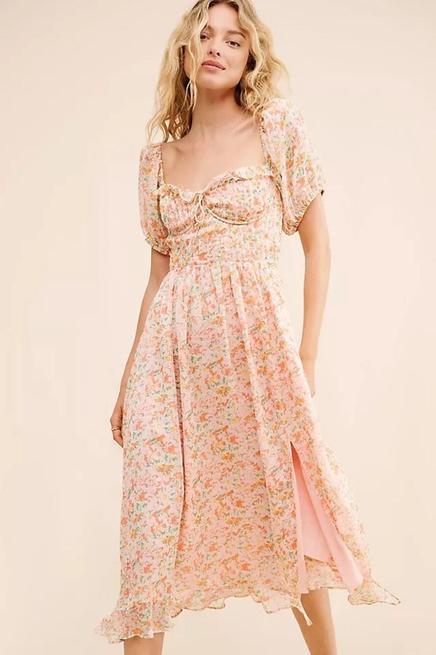 ASTR the Label Lunaria Midi Dress SZ Medium NEW Coquette Regency Cottage NWOT